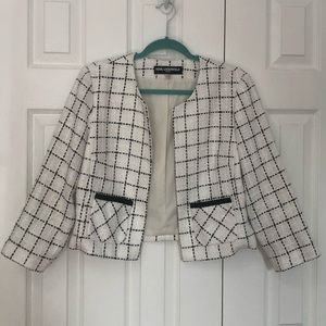 Karl Lagerfeld Black&White Checkered Tweed Blazer